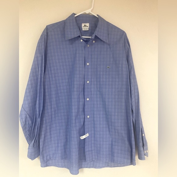 Lacoste Blue Plaid button down shirt - Picture 1 of 4